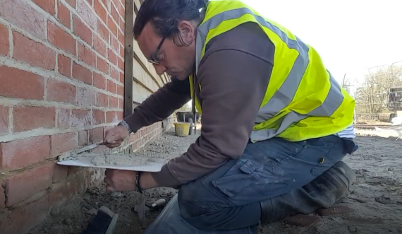 Me repointing some brickwork on a recent renevation.