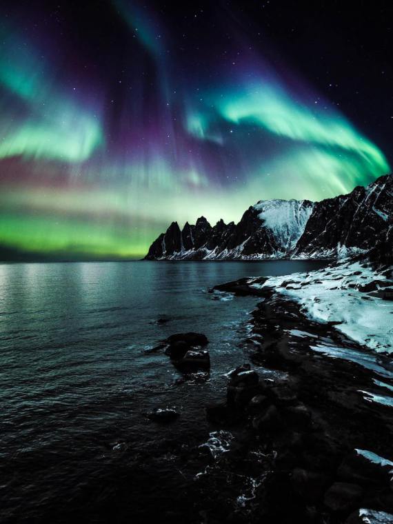 The aurora borealis in Greenland.