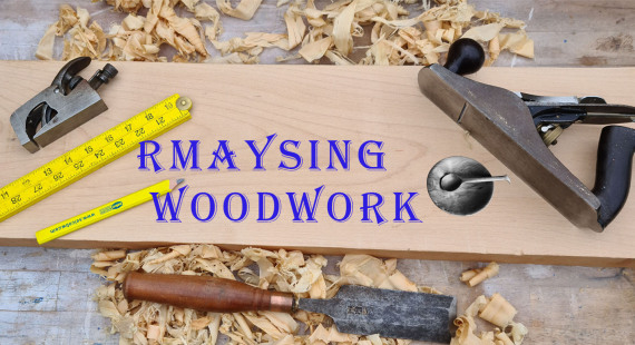 Rmaysing Woodwork superimposed on a woodworky picture.
